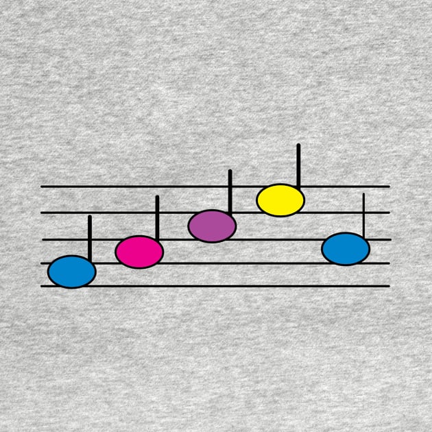 Music Notes Pink Blue Yellow Purple by Beautiful Cuteness